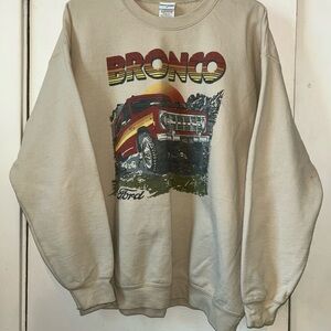 Vintage Junk Food Tees Ford Bronco Cream Sweater